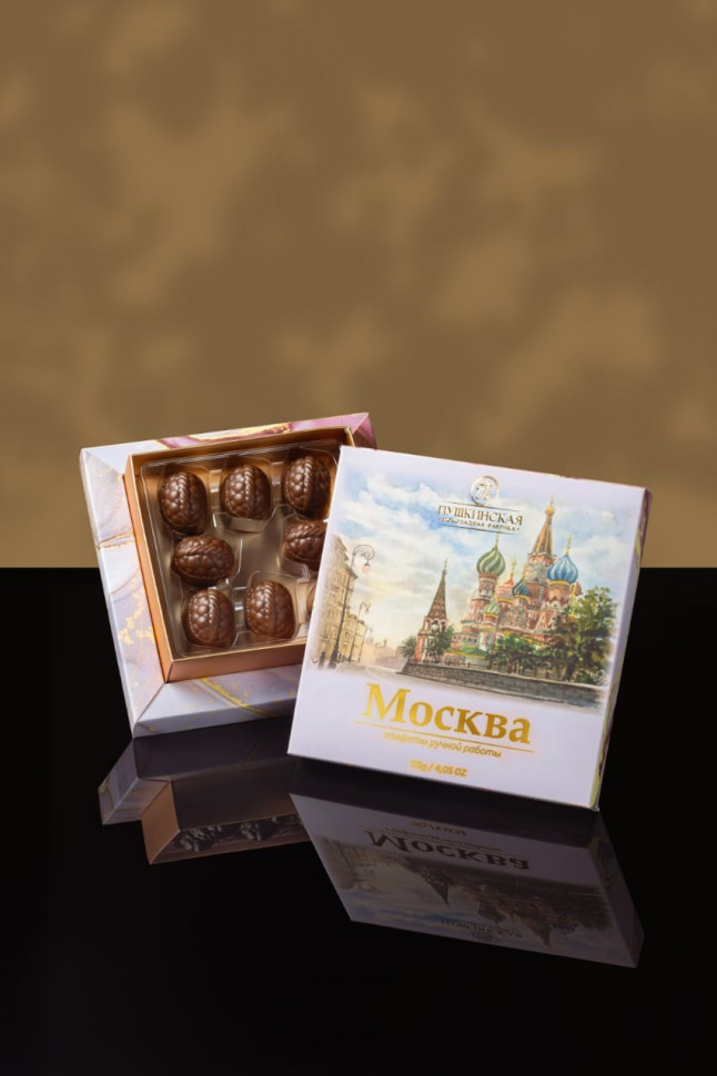  Пушкинская фабрика Конфеты Фундук-Малина (Москва), 115г(розовая коробка) в Чусовом