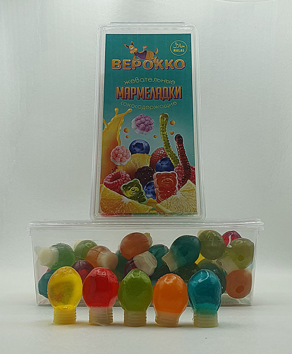 №2 Жевательный мармелад Лампочки, 250г      в Чусовом
